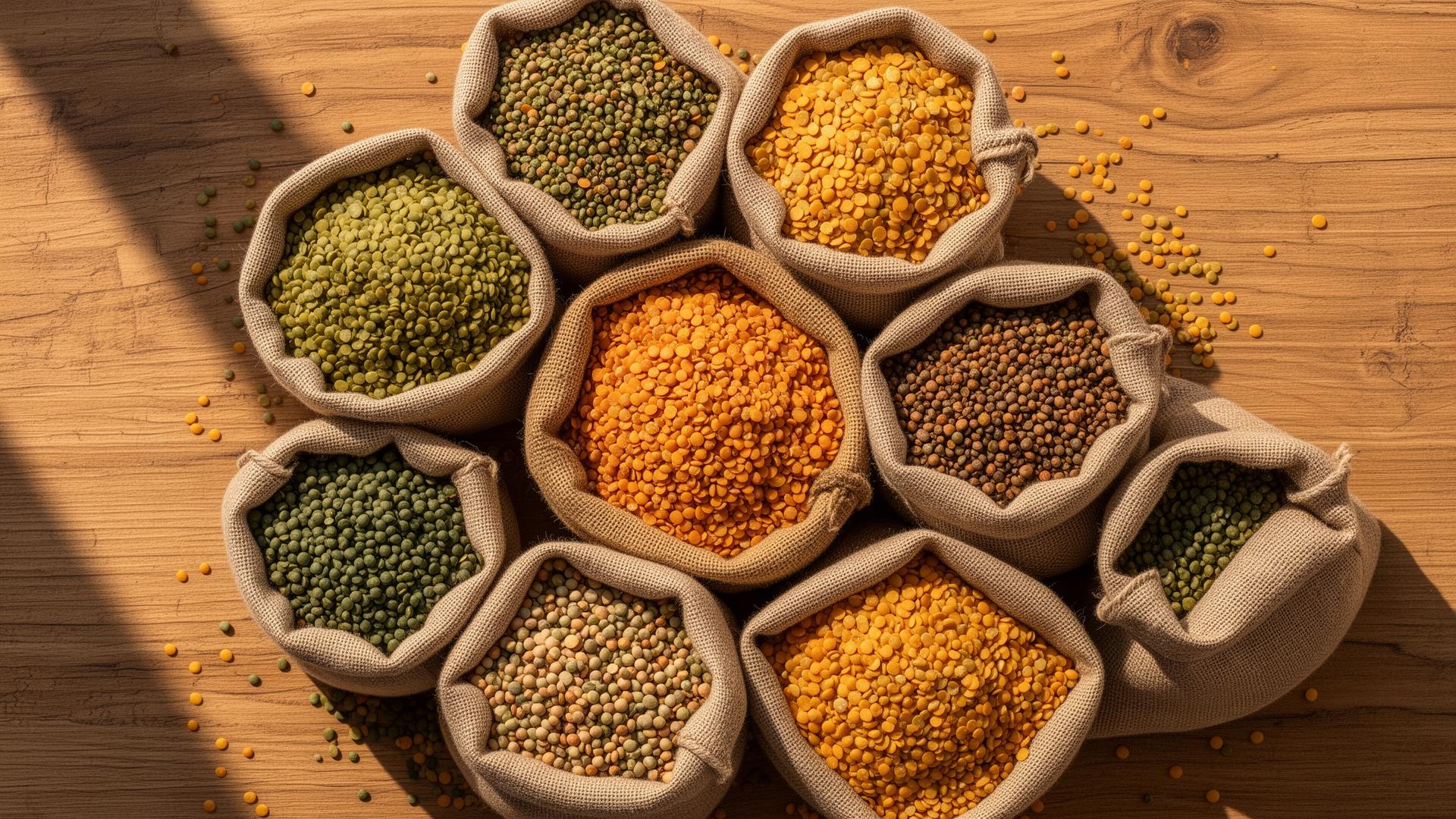 Indian pulses in jute sacks